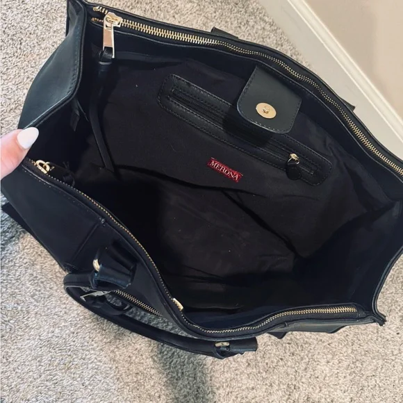 Black Leather Tote Bag - Picture 5 of 12